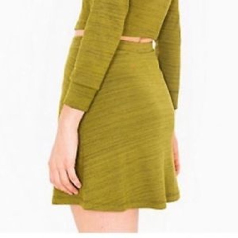 Green Heathered Hyperion Skirt | American Apparel